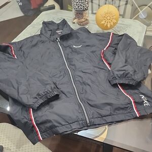 Nike Black Men's Logo Full Zip Windbreaker 90ies Medijm Oversized